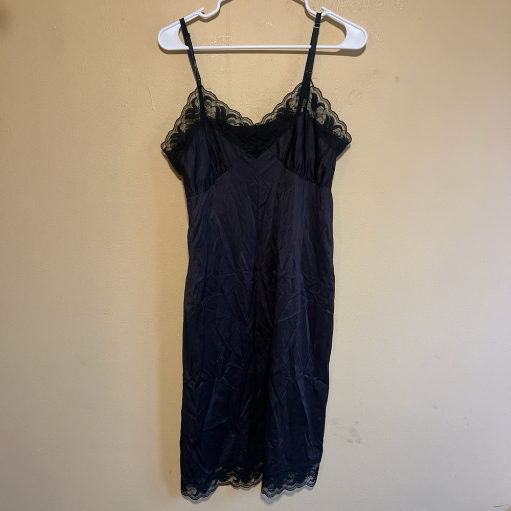 Bari vintage black lace slip dress. Union made in the USA size 38 whimsy goth
